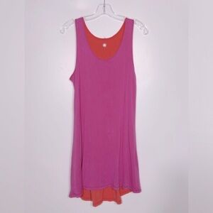 Gaiam Reversable Athletic Mini Dress S Coral/Purple High Low Hem Sleeveless